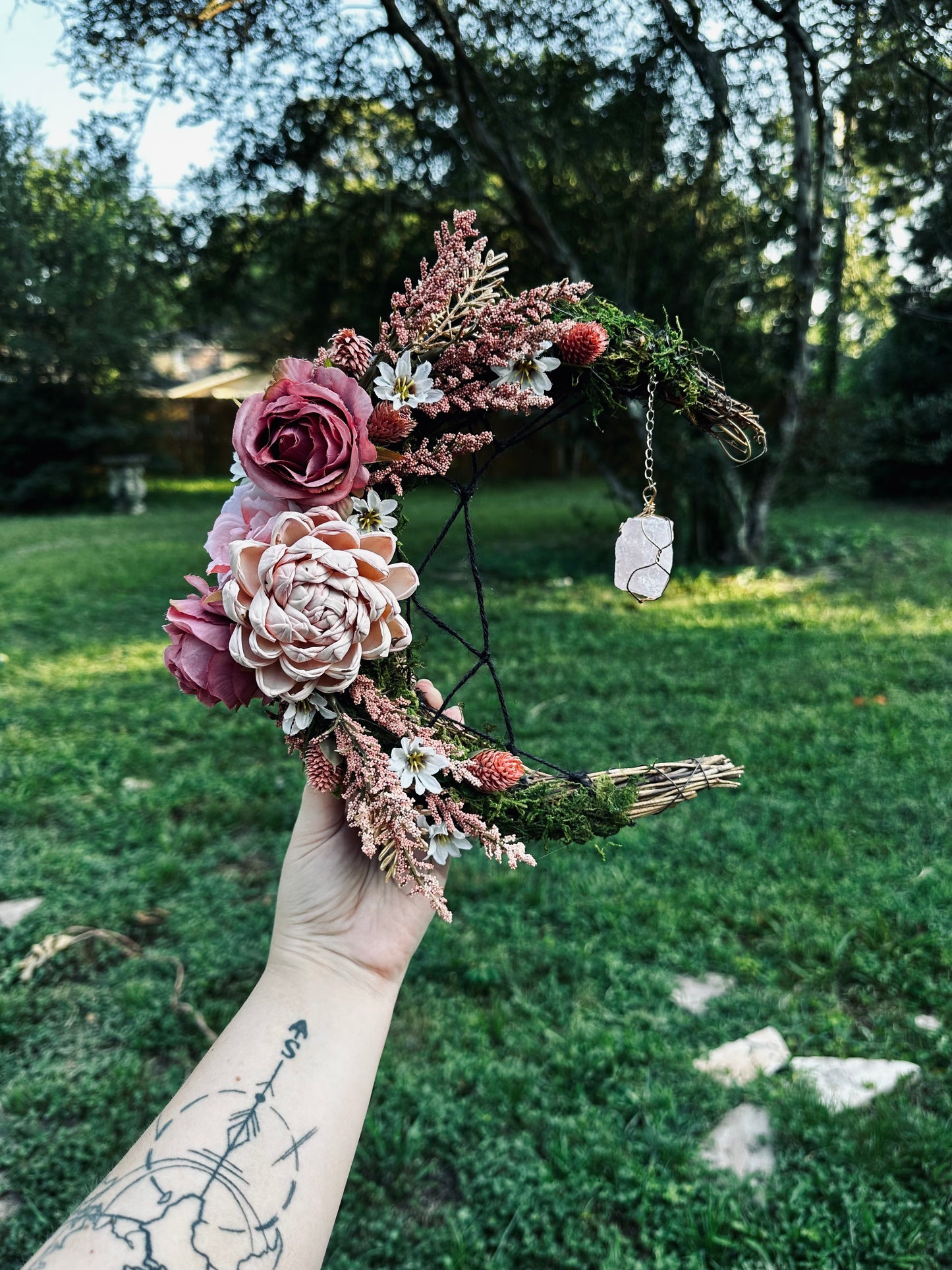 Crescent Moon Wreath - Pink