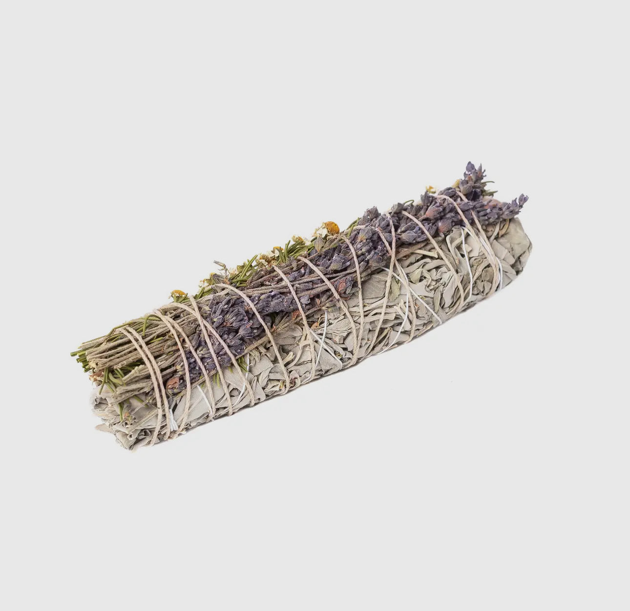 Lavender, Rosemary, and Chamomile Wrapped 8" Sage Bundle