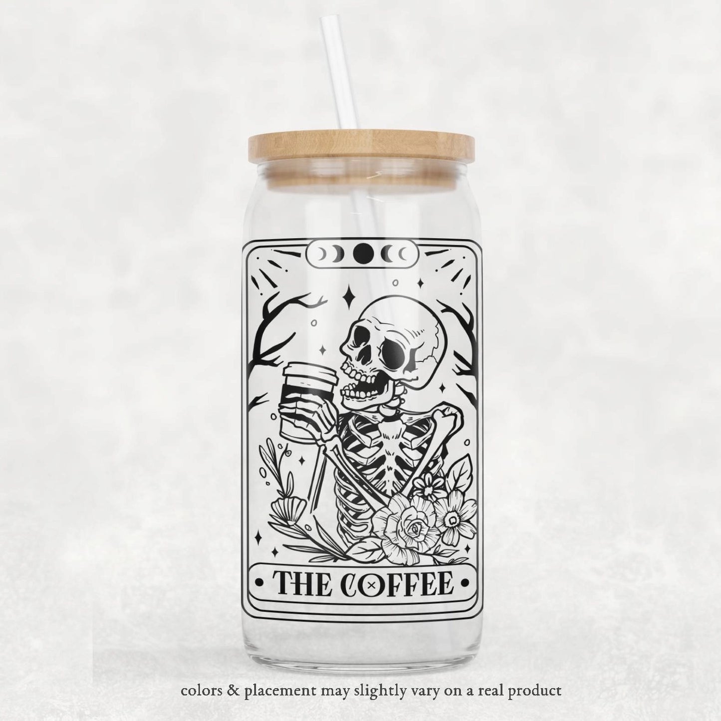 The Coffee Skull Tarot Card Libbey Beer Glass Cup