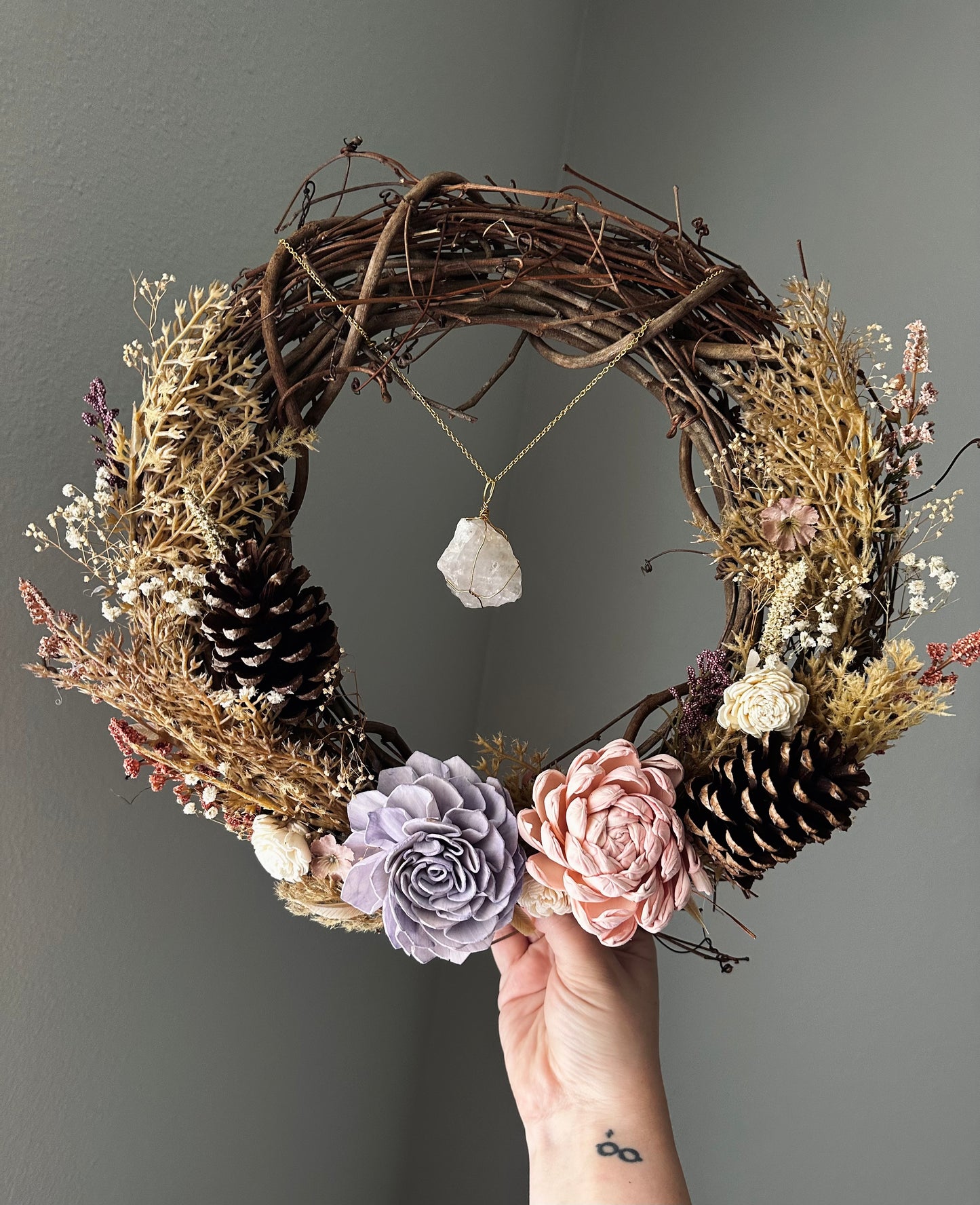 Pink/Purple Crystal Wreath