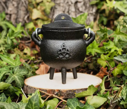 Triquertra Cast Iron Cauldron with Lid