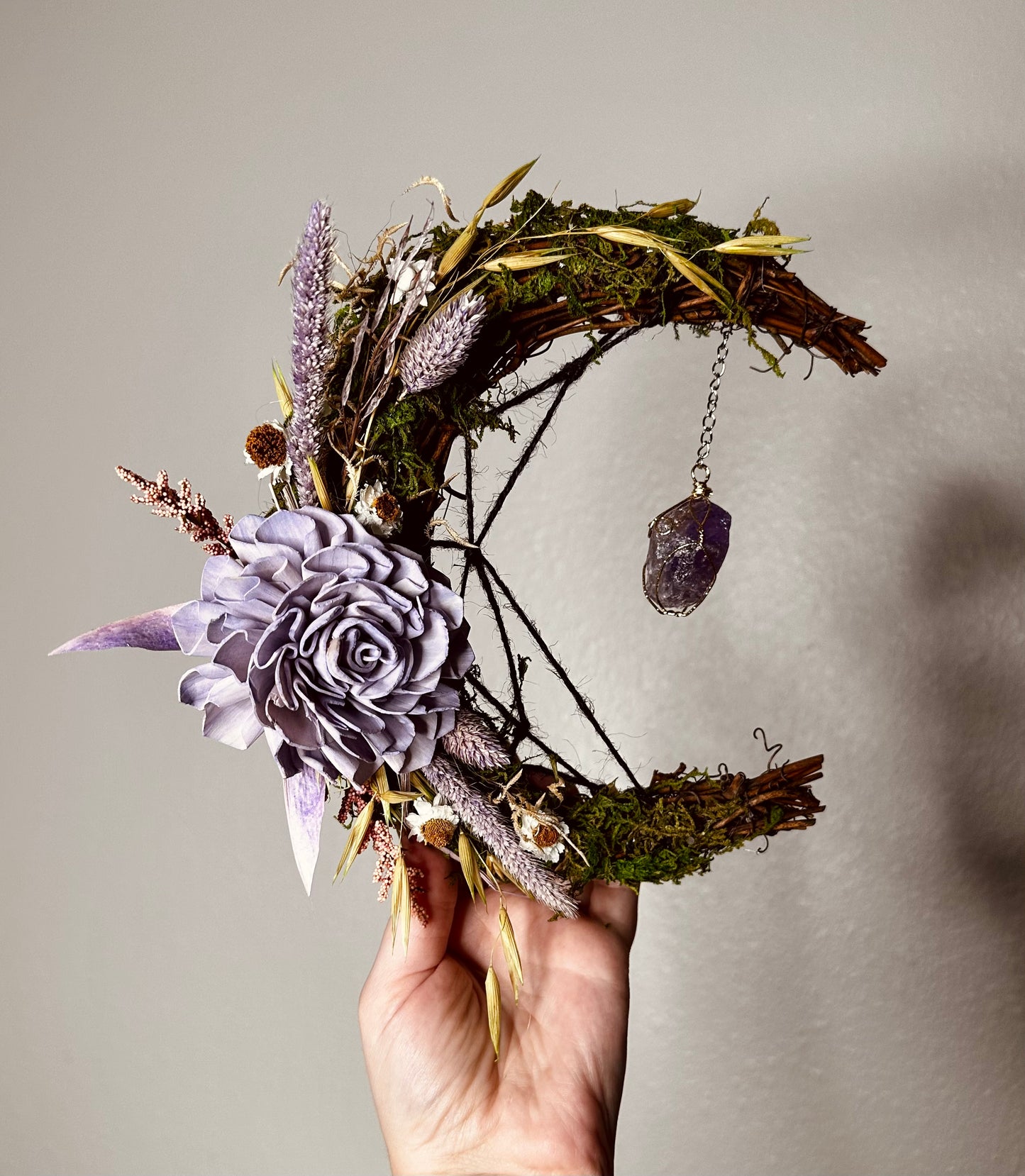 Crescent Moon Wreath - Purple
