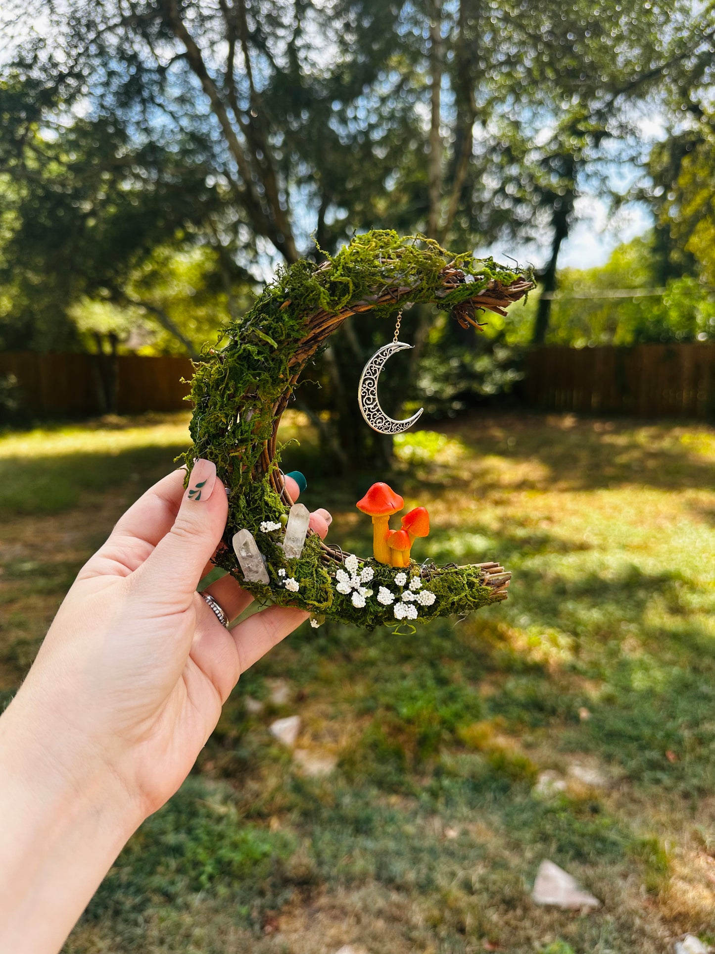 Crescent Moon Mushroom Wreath