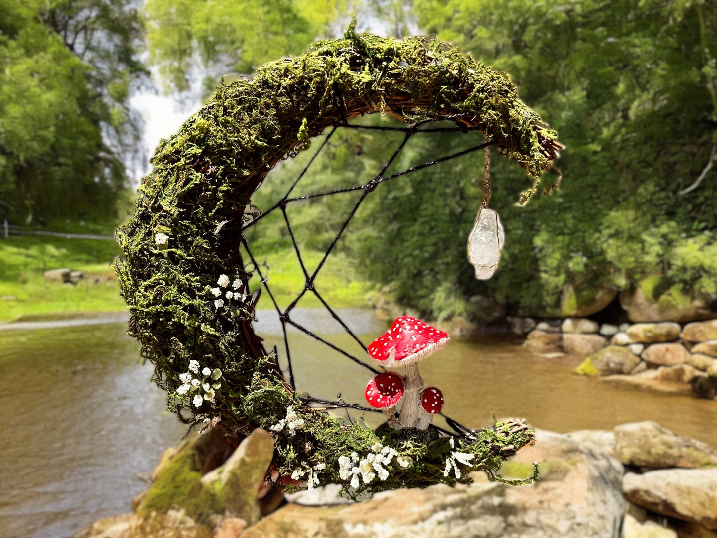 Crescent Moon Mushroom Wreath