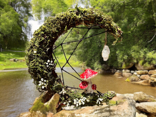 Crescent Moon Mushroom Wreath