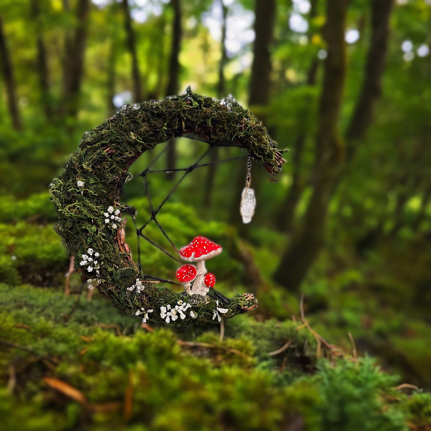 Crescent Moon Mushroom Wreath